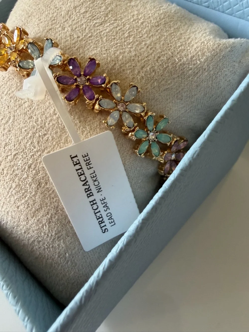 Floral colorful Crystal gold stretch Bracelet